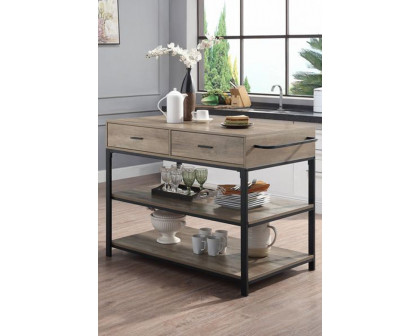 ACME - Macaria Kitchen Island in Rustic Oak/Black (AC00403)