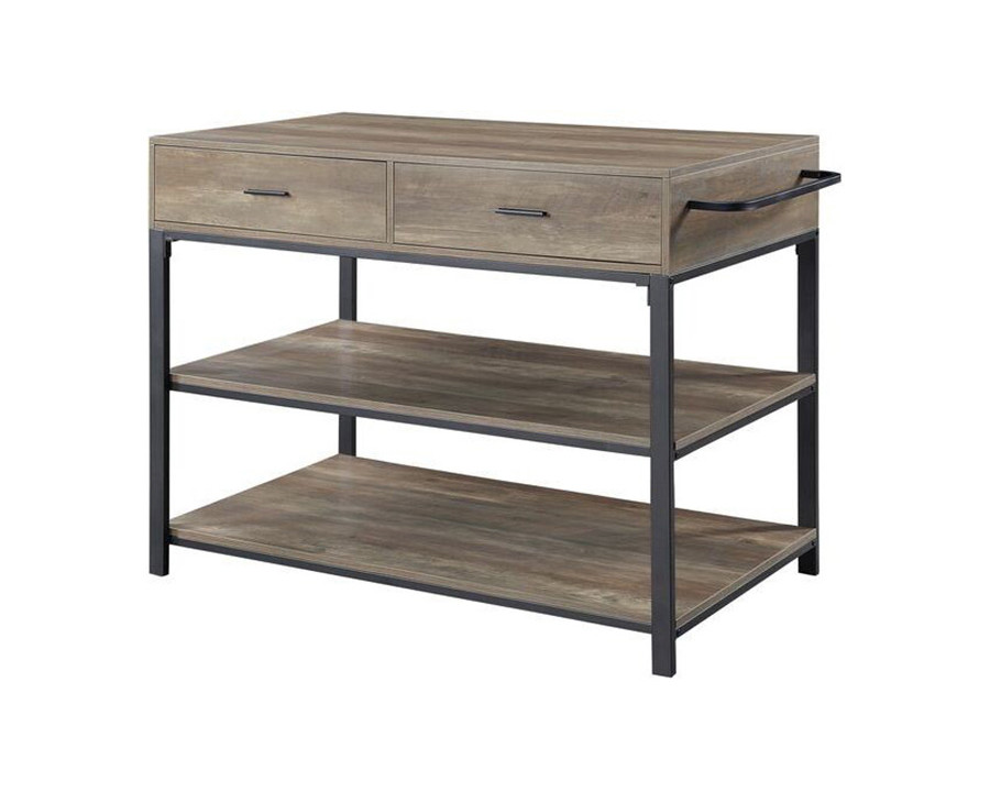 ACME - Macaria Kitchen Island in Rustic Oak/Black (AC00403)