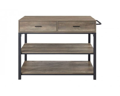 ACME - Macaria Kitchen Island in Rustic Oak/Black (AC00403)