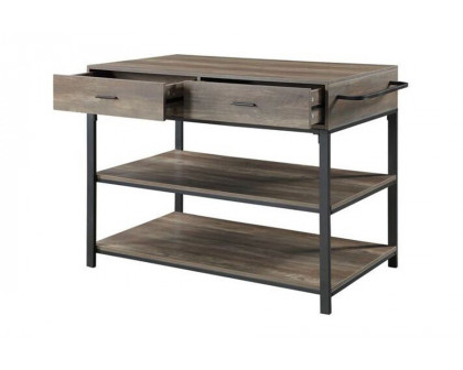 ACME - Macaria Kitchen Island in Rustic Oak/Black (AC00403)