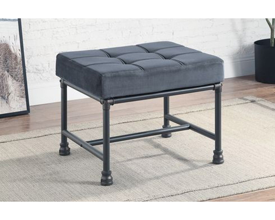 ACME - Brantley Ottoman in Gray/Sandy Gray