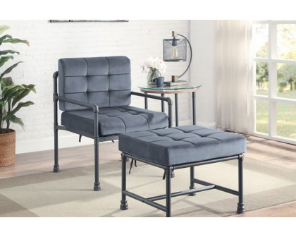 ACME - Brantley Ottoman in Gray/Sandy Gray