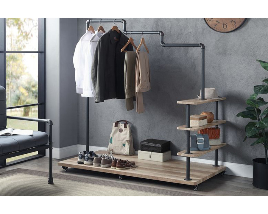 ACME - Brantley Hanger Rack in Oak/Sandy Gray (AC00431)