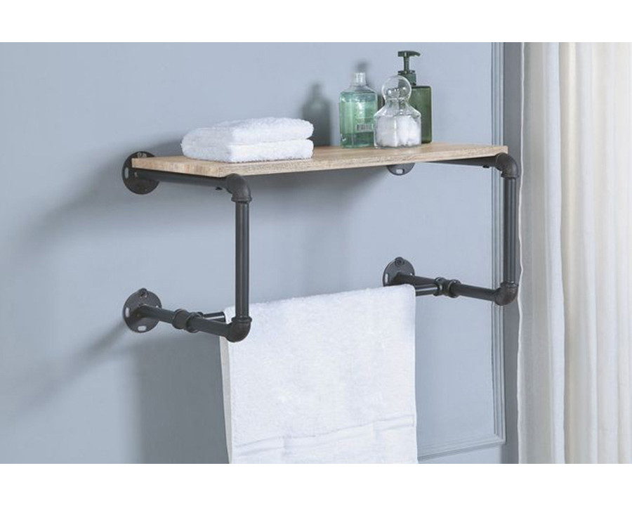 ACME - Brantley Wall Rack in Oak/Sandy Gray