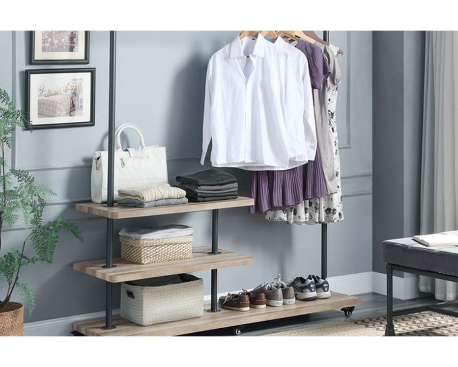 ACME - Brantley Hanger Rack in Oak/Sandy Gray (AC00434)