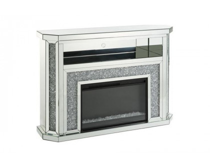 ACME - Noralie Fireplace with Led in Mirrored/Faux Diamonds (AC00508)