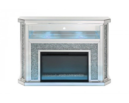 ACME - Noralie Fireplace with Led in Mirrored/Faux Diamonds (AC00508)