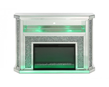 ACME - Noralie Fireplace with Led in Mirrored/Faux Diamonds (AC00508)