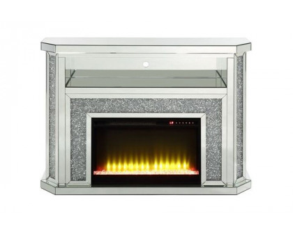 ACME - Noralie Fireplace with Led in Mirrored/Faux Diamonds (AC00508)