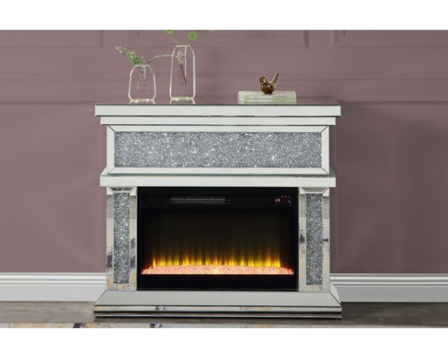 ACME - Noralie Fireplace in Mirrored/Faux Diamonds (AC00511)