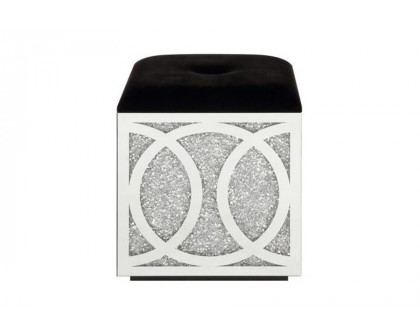 ACME - Noralie Ottoman with Storage in Mirrored/Faux Diamonds (AC00529)