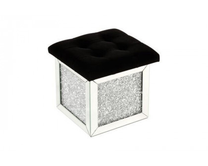 ACME - Noralie Ottoman with Storage in Mirrored/Faux Diamonds (AC00530)