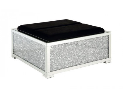 ACME - Noralie Ottoman with Storage in Mirrored/Faux Diamonds (AC00531)