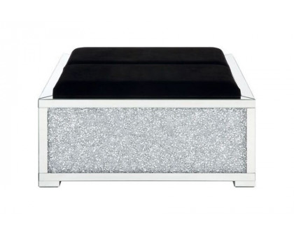 ACME - Noralie Ottoman with Storage in Mirrored/Faux Diamonds (AC00531)