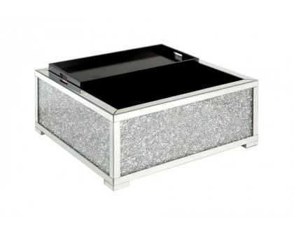 ACME - Noralie Ottoman with Storage in Mirrored/Faux Diamonds (AC00531)