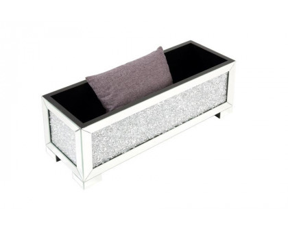 ACME - Noralie Bench with Storage in Mirrored/Faux Diamonds (AC00532)