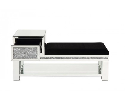 ACME - Noralie Bench with Storage in Mirrored/Faux Diamonds (AC00538)