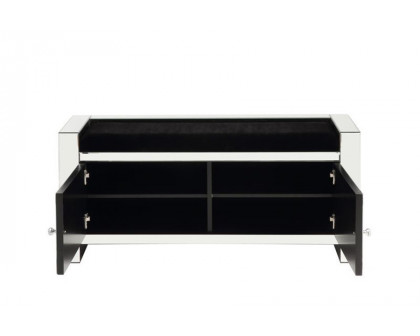 ACME - Noralie Bench with Storage in Mirrored/Faux Diamonds (AC00540)