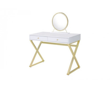 ACME - Coleen Vanity Desk with Mirror & Jewelry Tray (coleenvanitydesk1234)