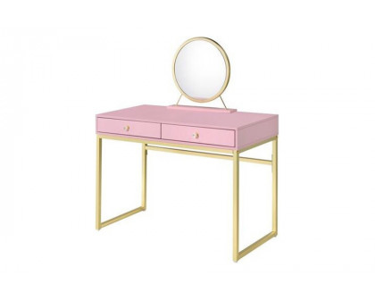 ACME - Coleen Vanity Desk with Mirror & Jewelry Tray (coleenvanitydesktray1234)