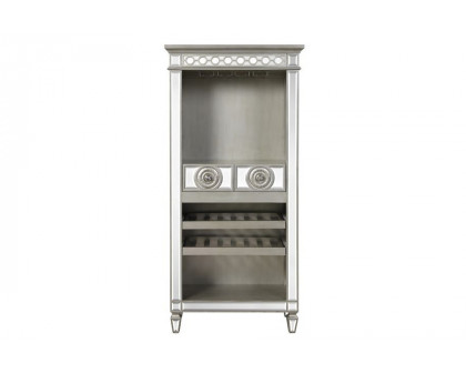 ACME - Varian Wine Cabinet in Mirrored/Antique Platinum (AC00700)