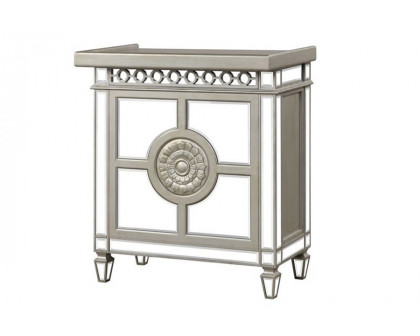 ACME™ Varian Wine Cabinet - Mirrored/Antique Platinum (AC00701)