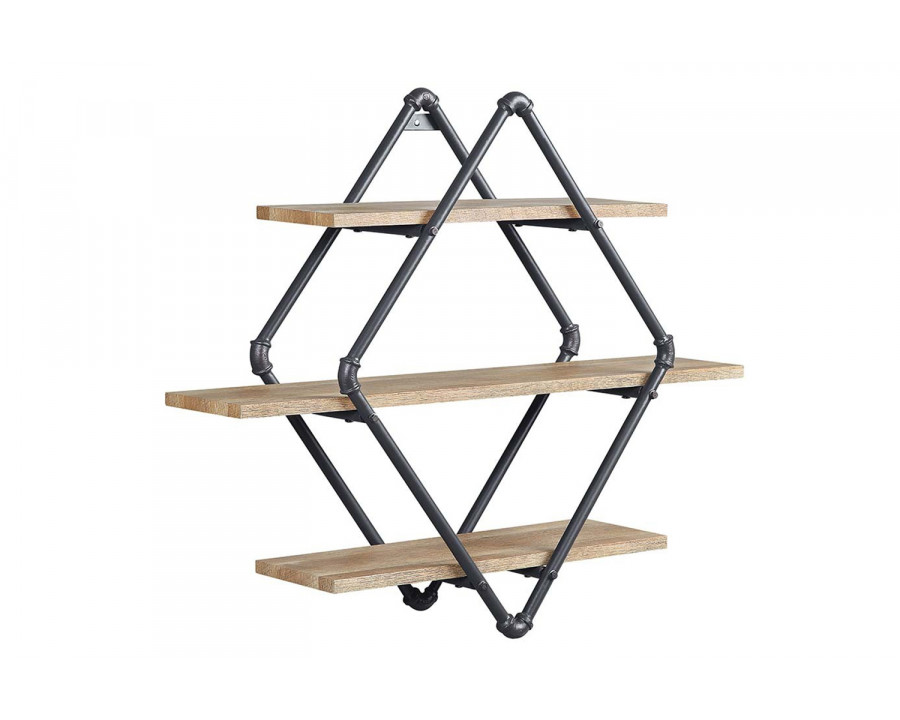 ACME - Brantley Wall Rack with 3 Shelves in Sandy Black