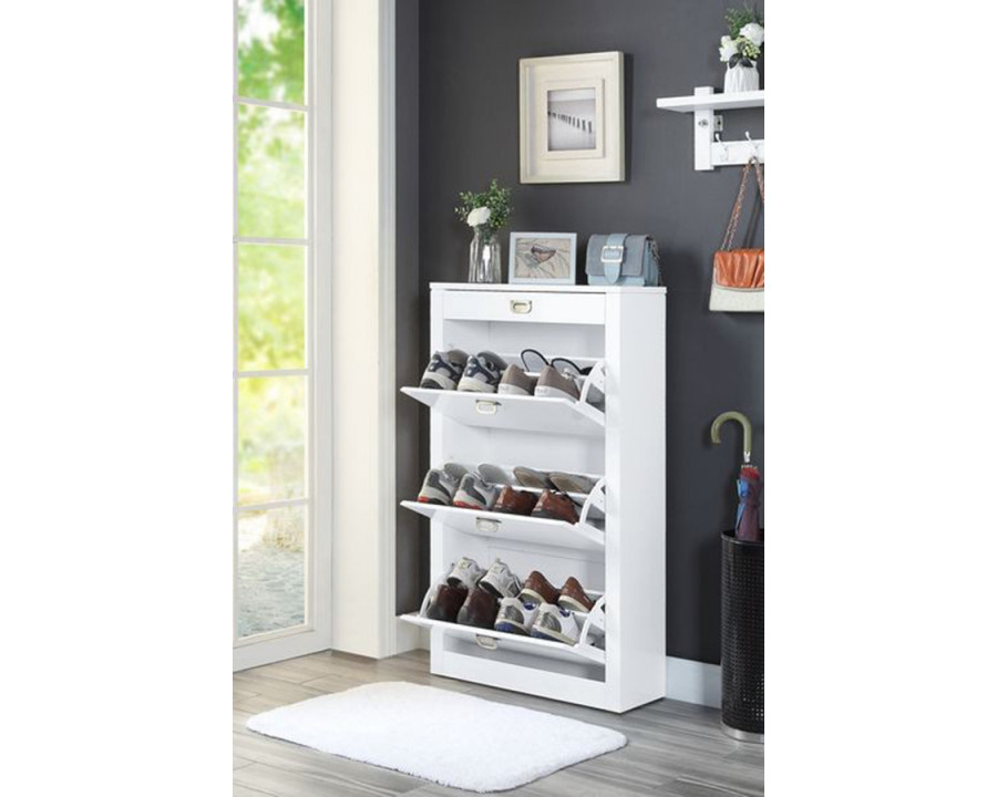 ACME Pagan Shoe Cabinet - White High Gloss