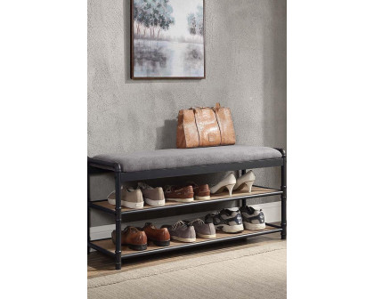 ACME Brantley Shoe Rack - Gray/Oak/Sandy Black