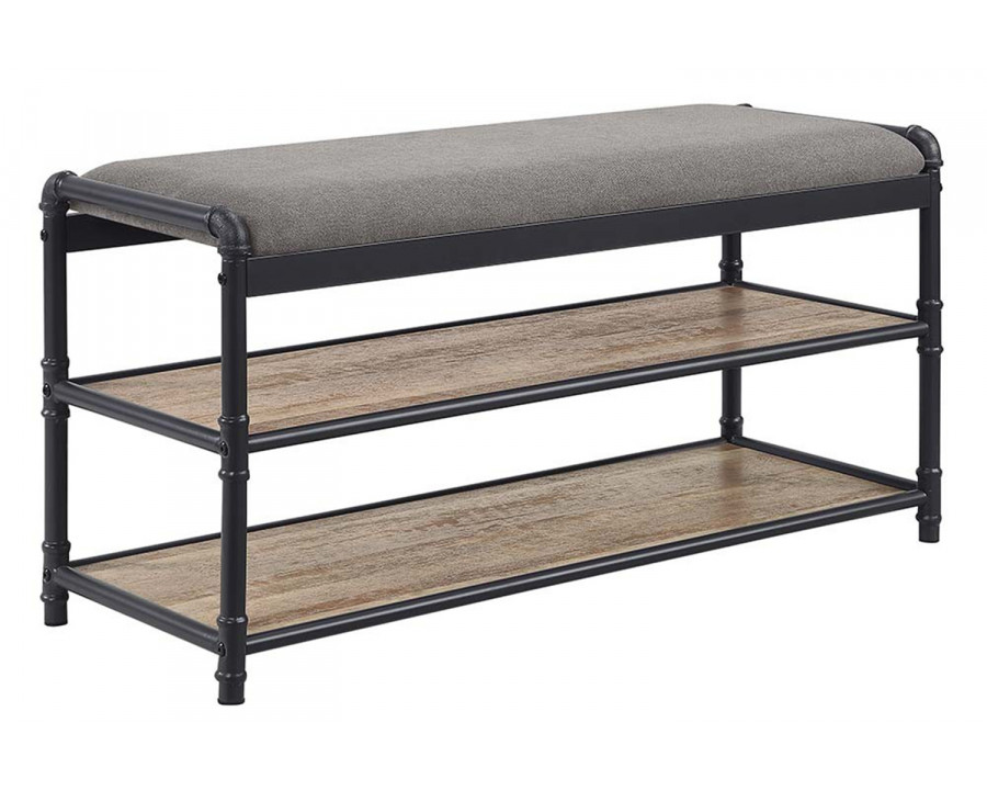 ACME Brantley Shoe Rack - Gray/Oak/Sandy Black