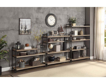 ACME Brantley Bookshelf - Oak/Sandy Black (AC00757)