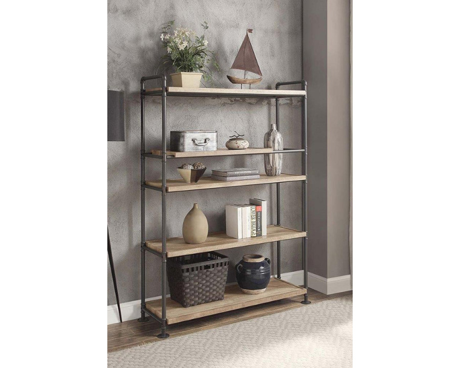 ACME - Brantley Bookshelf in Oak/Sandy Black (AC00758)