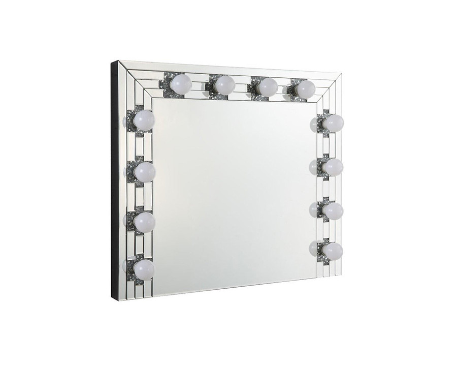 ACME - Noralie Accent Mirror in Mirrored/Faux Diamonds (AC00761)