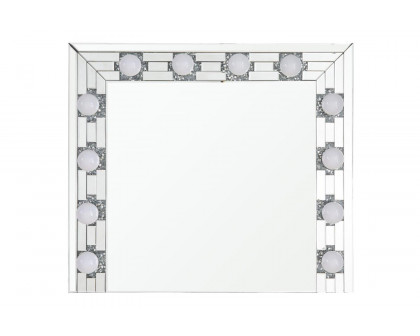 ACME - Noralie Accent Mirror in Mirrored/Faux Diamonds (AC00761)