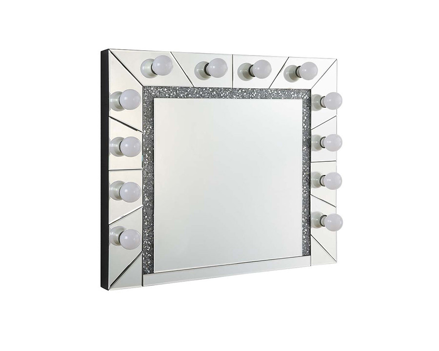 ACME - Noralie Accent Mirror in Mirrored/Faux Diamonds (AC00762)