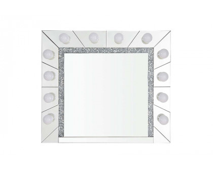 ACME - Noralie Accent Mirror in Mirrored/Faux Diamonds (AC00762)