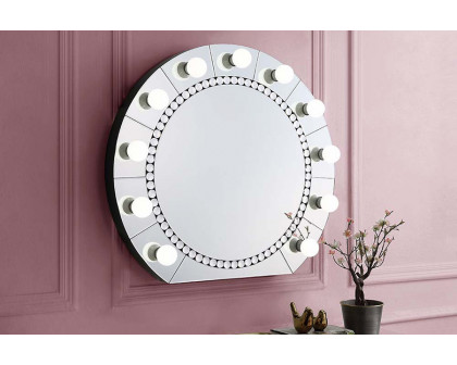 ACME - Farai Accent Mirror in Mirrored/Faux Crystal Diamonds (AC00763)