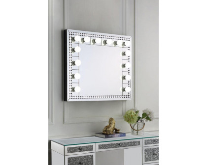 ACME - Farai Accent Mirror in Mirrored/Faux Crystal Diamonds (AC00764)