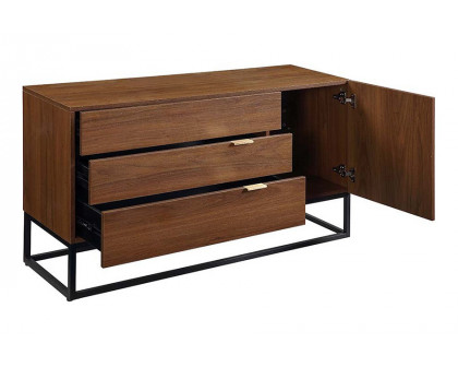 ACME Walden Console Table - Walnut and Black Finish