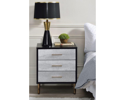 ACME Myles Nightstand - Silver and Gold Finish