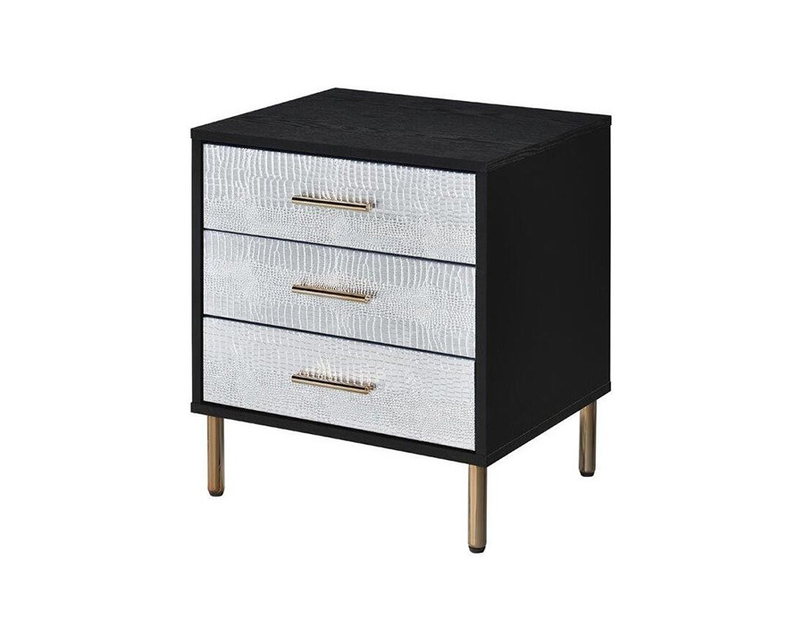 ACME Myles Nightstand - Silver and Gold Finish