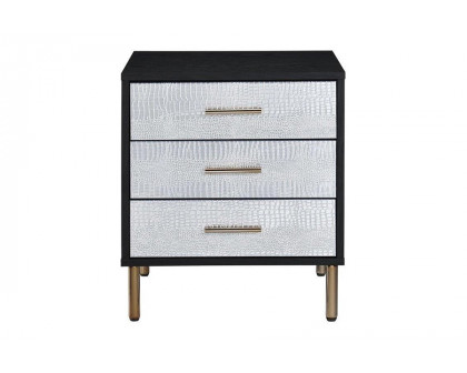 ACME Myles Nightstand - Silver and Gold Finish