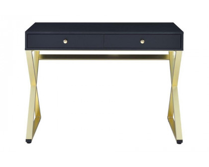 ACME Coleen Vanity Desk - Black and Brass Finish