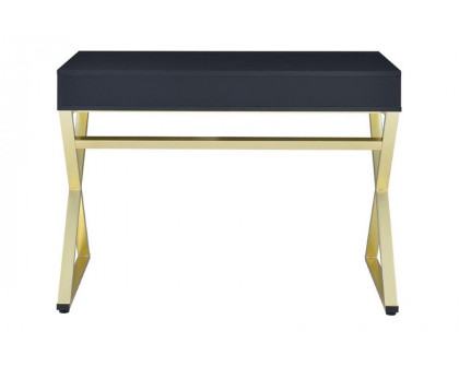 ACME Coleen Vanity Desk - Black and Brass Finish