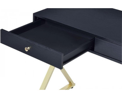 ACME Coleen Vanity Desk - Black and Brass Finish