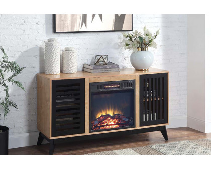 ACME - Gamaliel Cabinet with Fireplace in Oak/Espresso (AC00848)