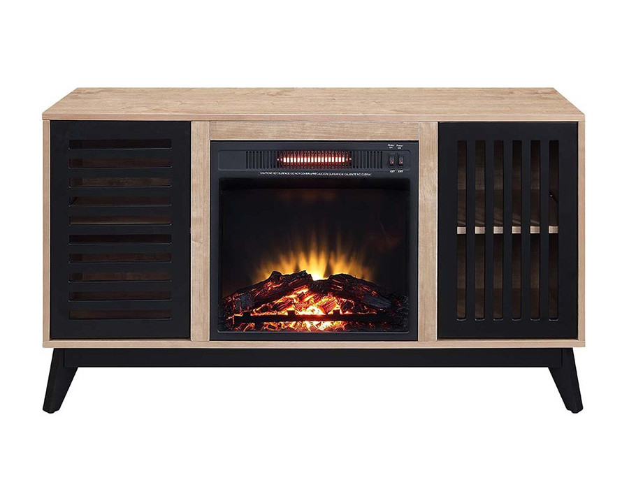 ACME - Gamaliel Cabinet with Fireplace in Oak/Espresso (AC00848)