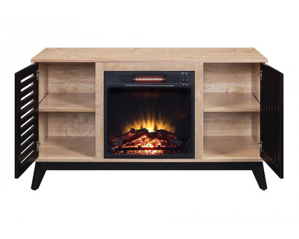 ACME - Gamaliel Cabinet with Fireplace in Oak/Espresso (AC00848)