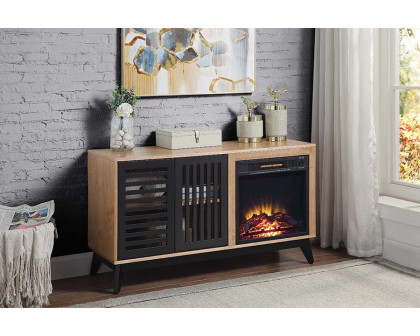 ACME - Gamaliel Cabinet with Fireplace in Oak/Espresso (AC00849)