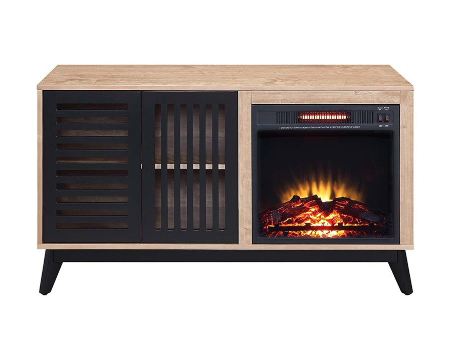 ACME - Gamaliel Cabinet with Fireplace in Oak/Espresso (AC00849)